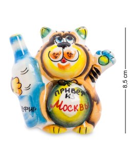 Фигурка Кот Кефир Цветная гжель