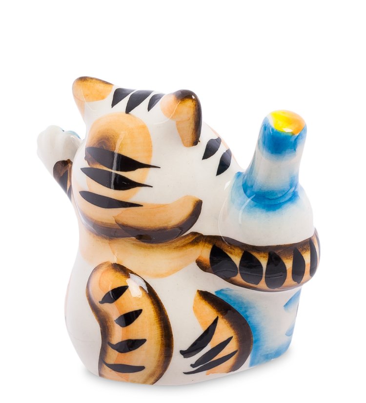 Фигурка Кот Кефир Цветная гжель ГЛ-360, фотография со спины