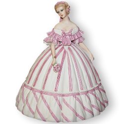 Статуэтка из фарфора Дама в кринолине с букетом роз