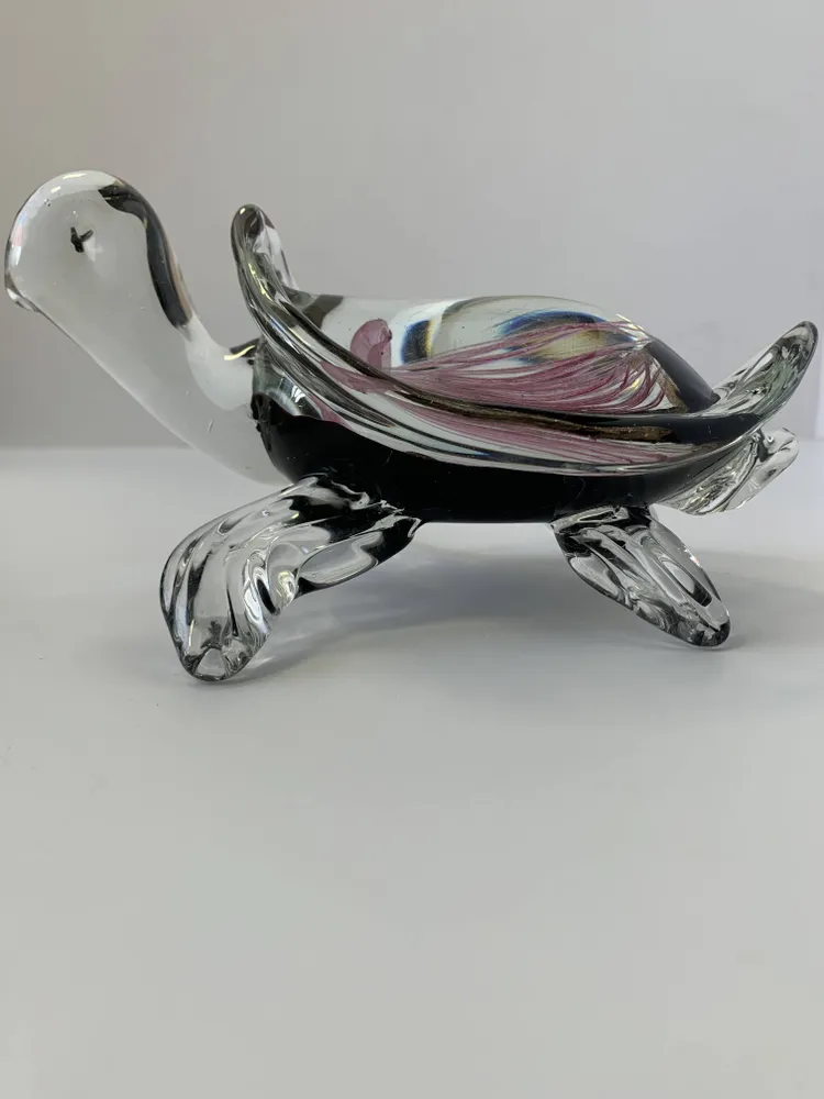 Статуэтка из Муранского стекла Черепашка с медузой Mirho 21312, вид профиль