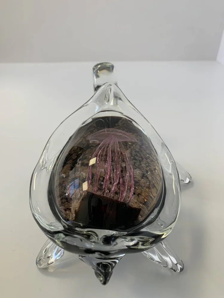 Статуэтка из Муранского стекла Черепашка с медузой Mirho 21312, вид сверху центральной части