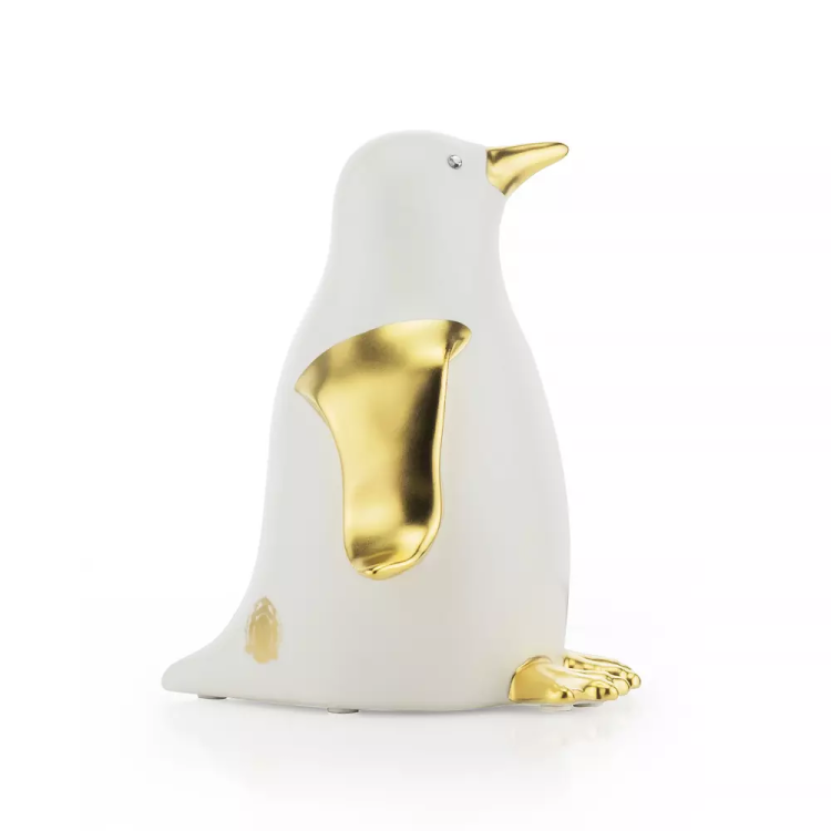 Статуэтка Стройный Золотой пингвин коллекция Giardino Migliore De Luxe 29700, вид профиль