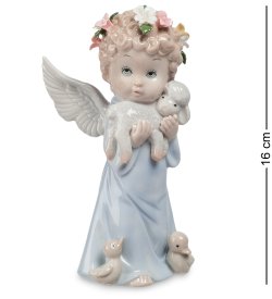 Статуэтка из фарфора Ангелочек с козленком и утятами