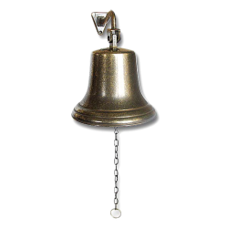 Корабельный колокол с цепочкой цвет бронзовый - Диаметр 18 см