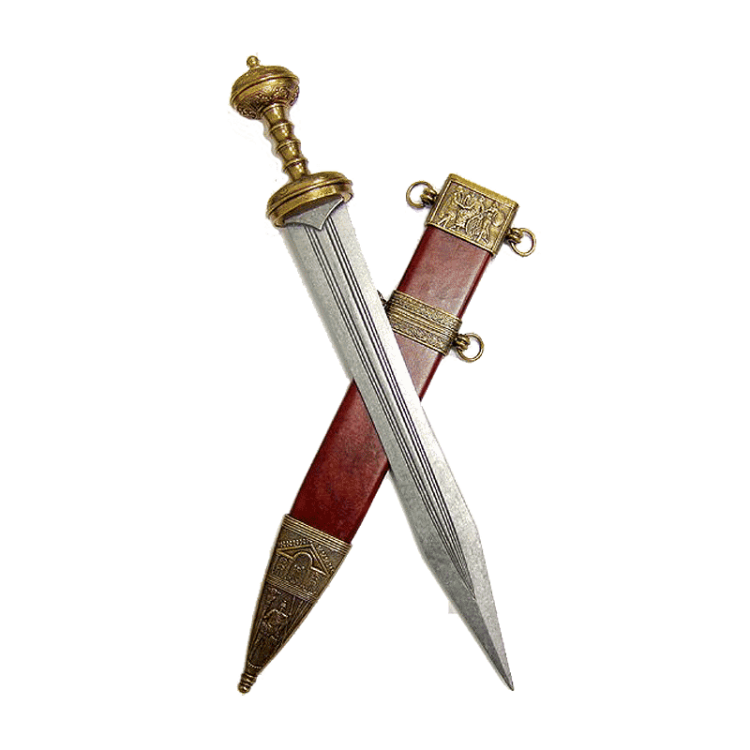 Макет Римского Меча Гладиус красных в ножнах Denix 4116-L