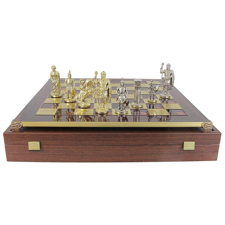 Шахматы Греко-Римский период, красная доска, большие Manopoulos MP-S-11-44-RED, фотография на упаковке