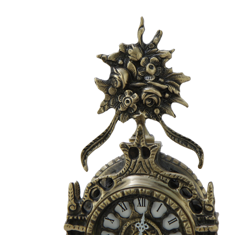 Каминные часы Кафедрал, малые, цвет Антик Bello De Bronze BP-27015-A, фотография крупным планом