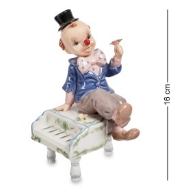 Статуэтка из фарфора Клоун на рояле с цветком