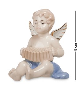 Статуэтка из фарфора Ангелочек-музыкант с гармошкой