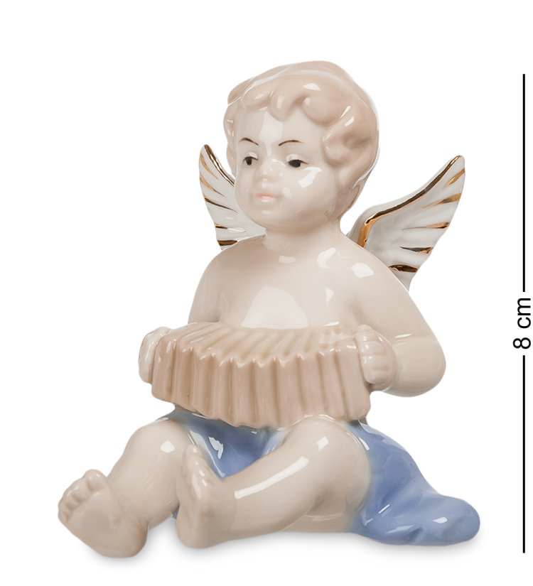 Статуэтка из фарфора Ангелочек-музыкант с гармошкойPavone JP-14/ 7