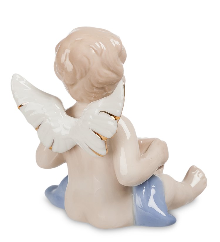 Статуэтка из фарфора Ангелочек-музыкант с гармошкойPavone JP-14/ 7, фотография со спины