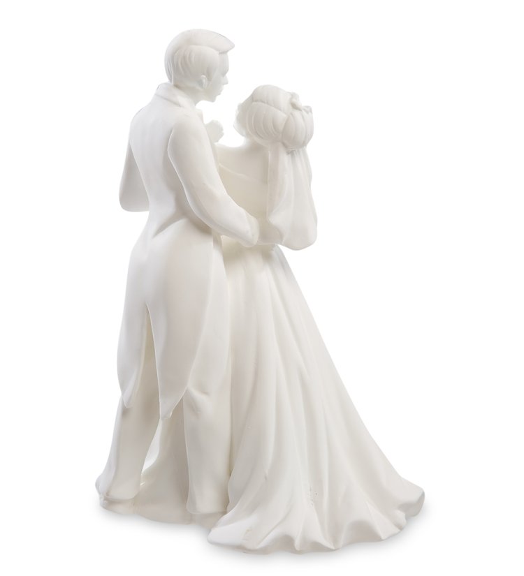 Статуэтка Молодожены из бисквитного фарфора с подсветкой Pavone JP-186/13, фотография со спины