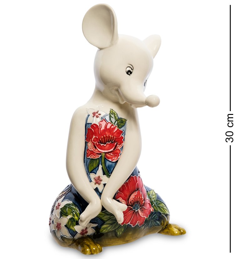 Копилка из фарфора Мышка в платье с цветами Pavone JP-158/20 