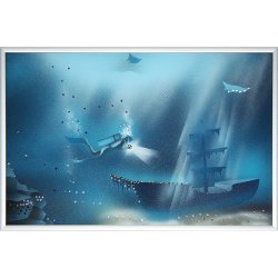 Картина Голубая лагуна 1 c кристаллами Swarovski