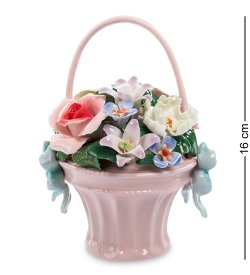 Керамическая статуэтка Цветочная корзинка