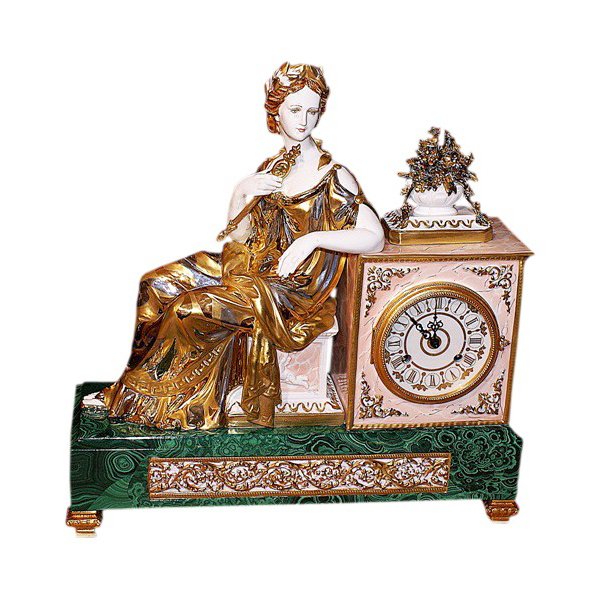 Часы из фарфора каминные Империя