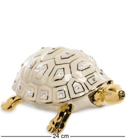 Статуэтка из Керамики белая Черепаха с золотым декором