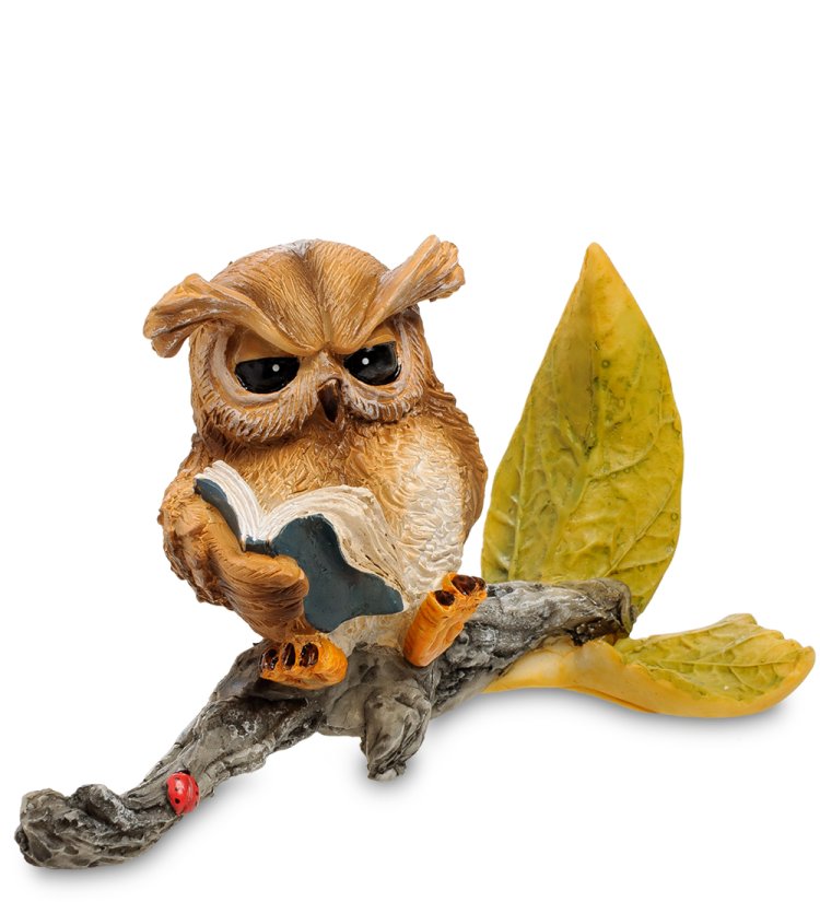 Фигурка Сова на ветке с книгой The Comical World of Stratford RV-870