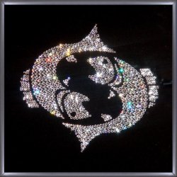 Картина Рыбы 25х25 c кристаллами Swarovski