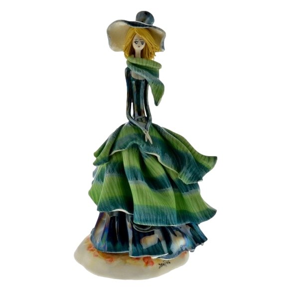 Фарфоровая статуэтка Дама в зеленом платье