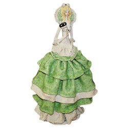 Статуэтка из фарфора Дама с маской в зеленом платье