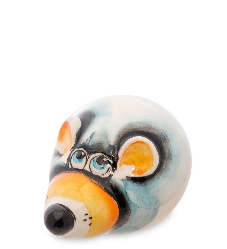 Статуэтка круглая Мышь Цветная гжель ГЛ-638