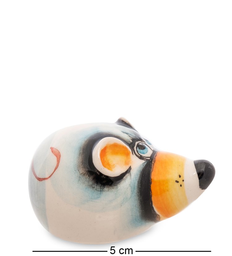 Статуэтка круглая Мышь Цветная гжель ГЛ-638, фотография сбоку