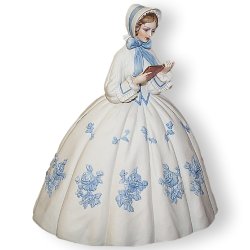 Статуэтка из фарфора Дама в кринолине с книгой