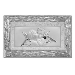 Картина Два ангела серебренная 40х65 см