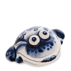 Фигурка Жаба Голубая гжель