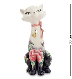 Статуэтка из фарфора Кот с бабочками