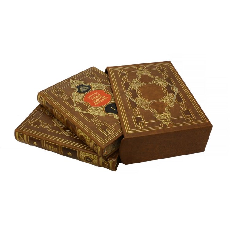 Книга кожаном переплете Тайные общества, союзы и ордена репринтное издание в 2-х томах - Георг Шустер BG4970R, фотография сбоку