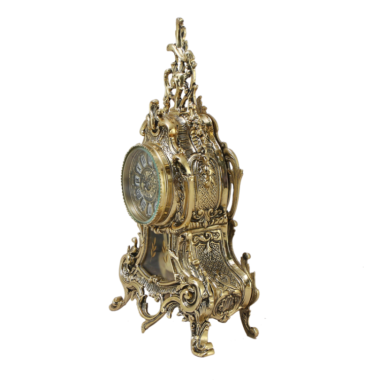 Каминные часы с маятником Луиш XV, золотые Bello De Bronze BP-27025-D, фотография сбоку