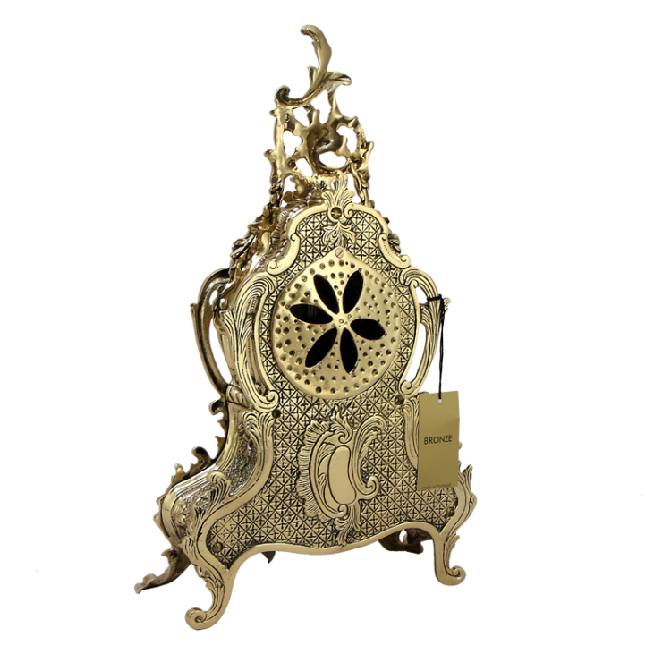 Каминные часы с маятником Луиш XV, золотые Bello De Bronze BP-27025-D, фотография с обратной стороны