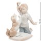 Статуэтка из фарфора Друзья - Мальчик с собачкой Pavone JP-29/51