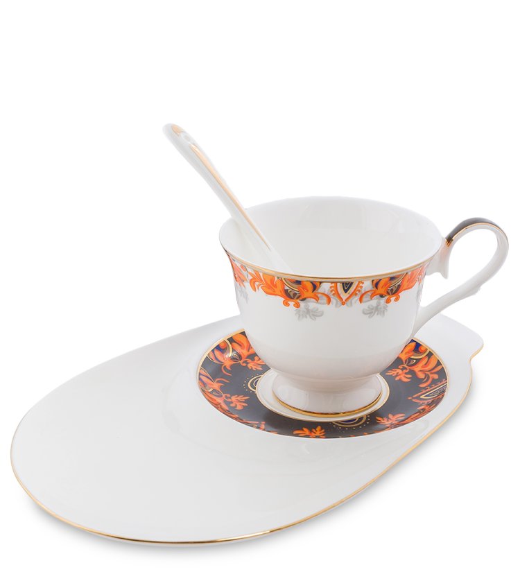 Чайная пара из фарфора Риомаджоре Pavone JK-221