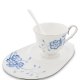Чайная пара из фарфора Голубая бабочка, ручная роспись Pavone JS-35