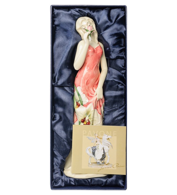 Статуэтка из керамики Дама в платье Орхидея Pavone JP-12/12, фотография в упаковке