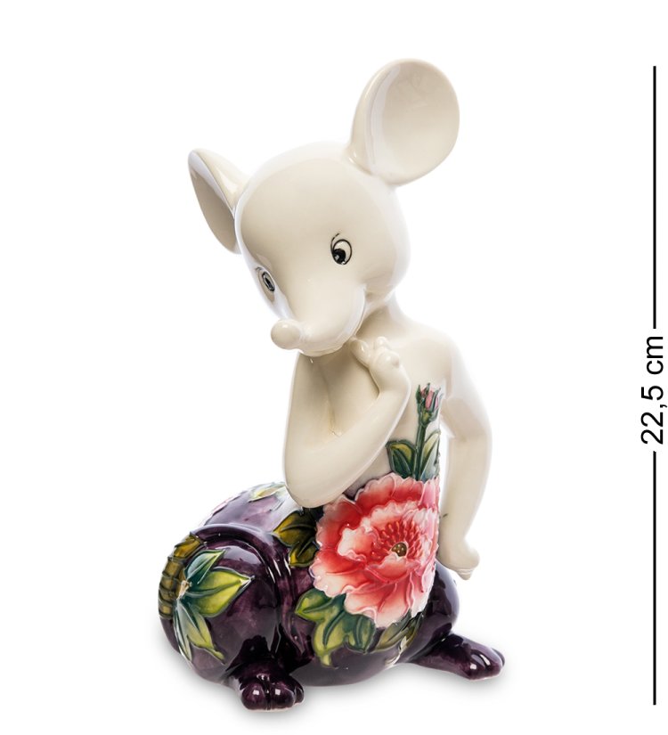 Копилка из фарфора Маленькая Мышка в платье с цветком Pavone JP-158/21