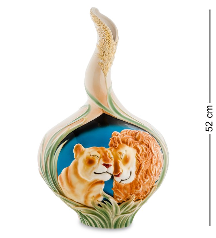 Ваза для цветов из фарфора с узким горлом Лев Pavone FM-32/ 6