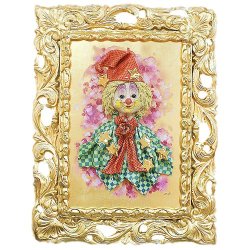 Картина из фарфора Клоун в колпаке со звёздами