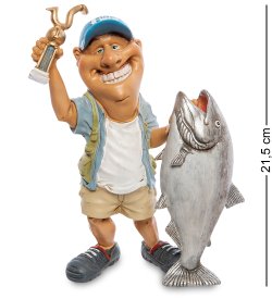 Статуэтка Веселый Рыбак с добычей
