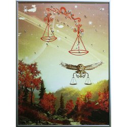Картина Небесные весы c кристаллами Swarovski