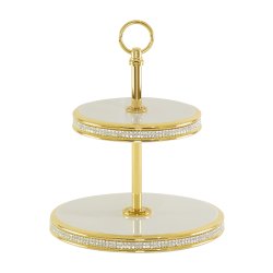 Двух ярусное Блюдо с кристаллами Swarovski, коллекция Dubai