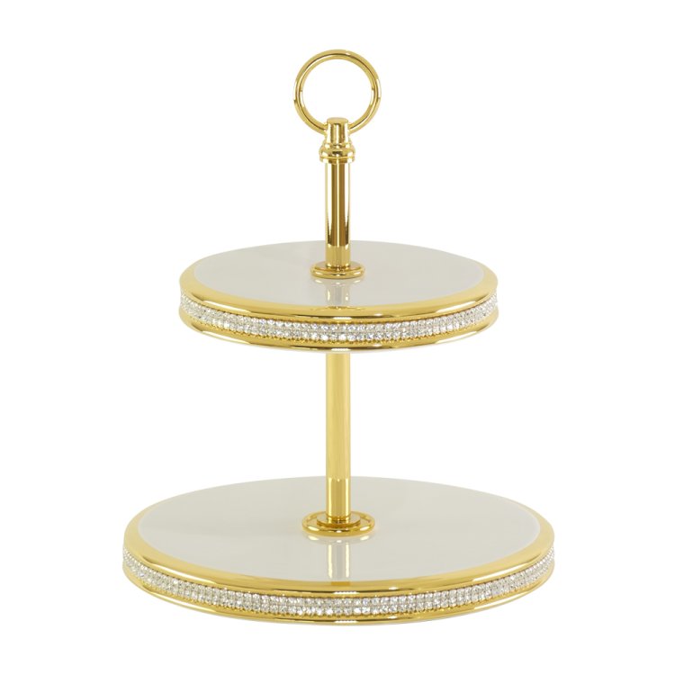 Двух ярусное Блюдо с кристаллами Swarovski, коллекция Dubai Migliore De Luxe 27282