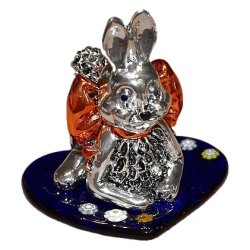 Статуэтка Заяц с красным бантом