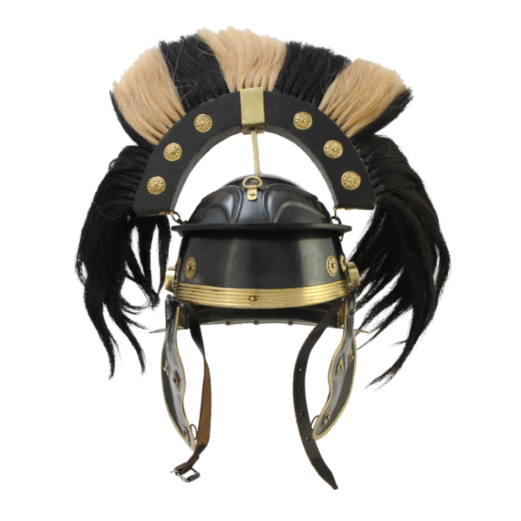 Римский Шлем с поперечным черно-светлым плюмажем Nautical NA-36187