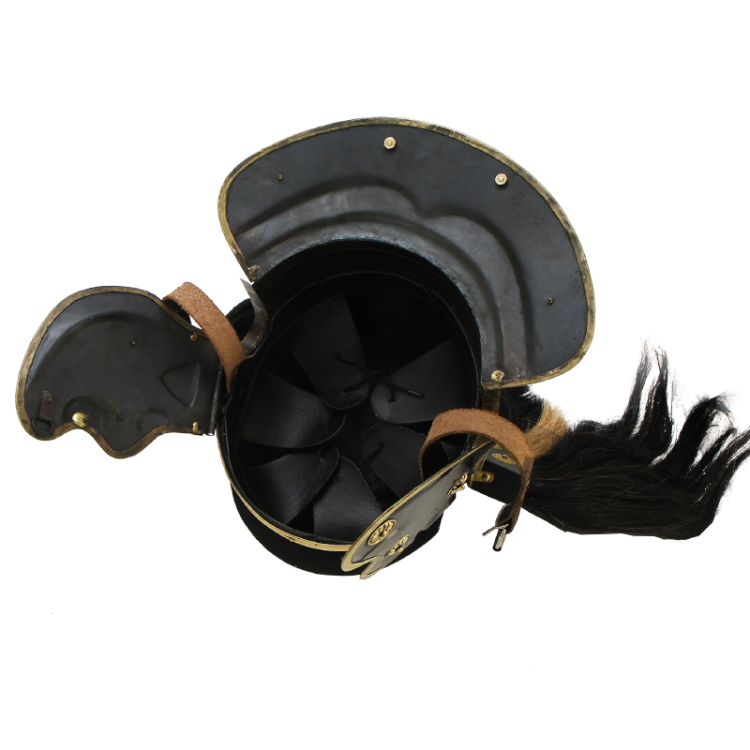 Римский Шлем с поперечным черно-светлым плюмажем Nautical NA-36187, вид снизу