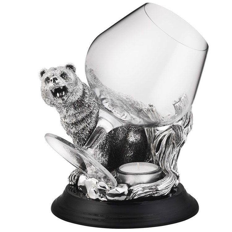Коньячный бокал с подогревом Медведь