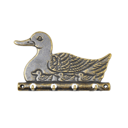 Ключница из латуни Утка